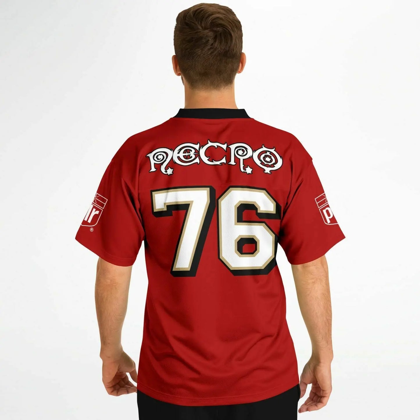 NECRO - N Symbol - Football Jersey  (San Francisco 49er's Colors) NECRO SUPER STORE