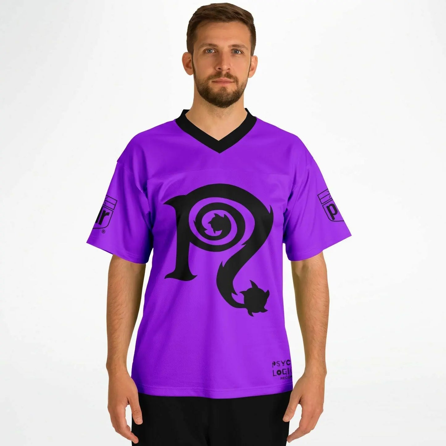 Necro - N Symbol - Purple & Black - Football Jersey NECRO SUPER STORE