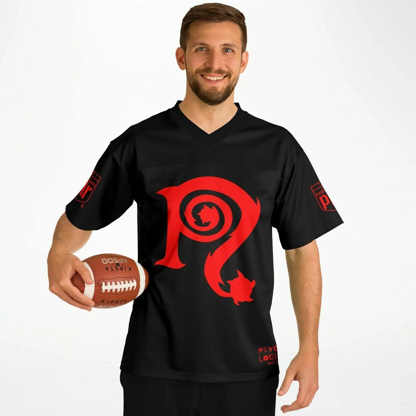 Necro - N Symbol Red/Blk - Football Jersey NECRO SUPER STORE