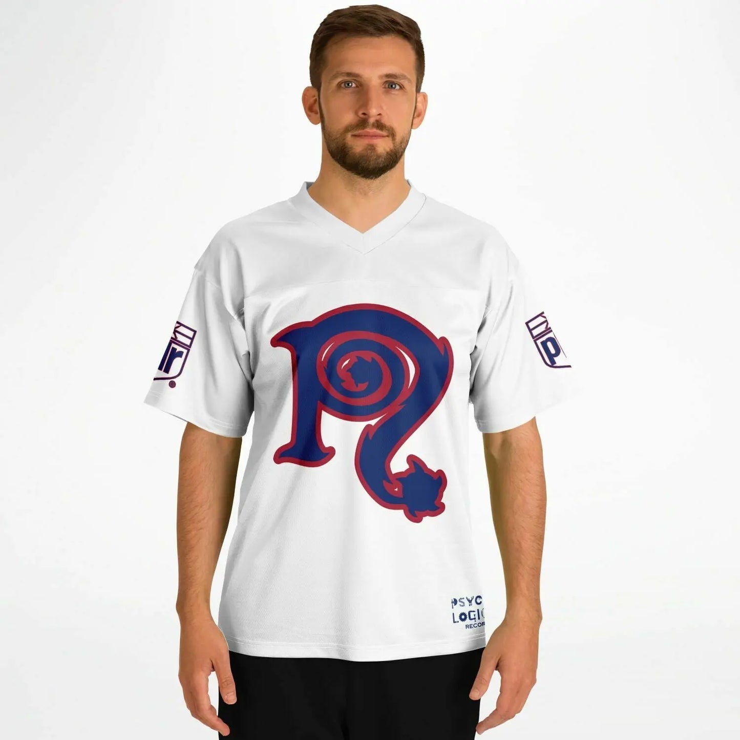 NECRO - N Symbol - Football Jersey  (New York Giants Colors) NECRO SUPER STORE