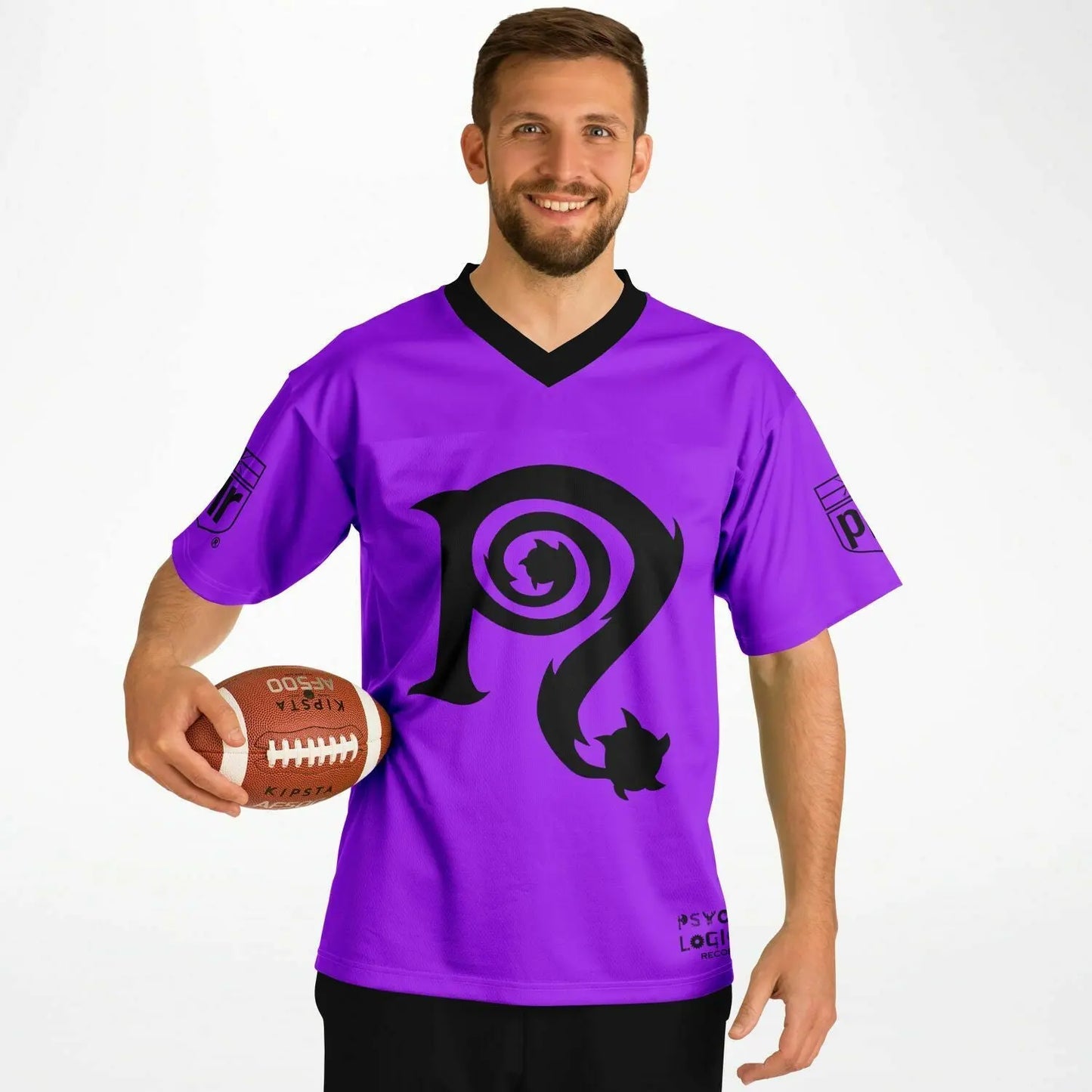 Necro - N Symbol - Purple & Black - Football Jersey NECRO SUPER STORE