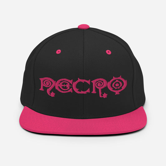 Necro - Pink Logo - Snapback Hat - Embroidered