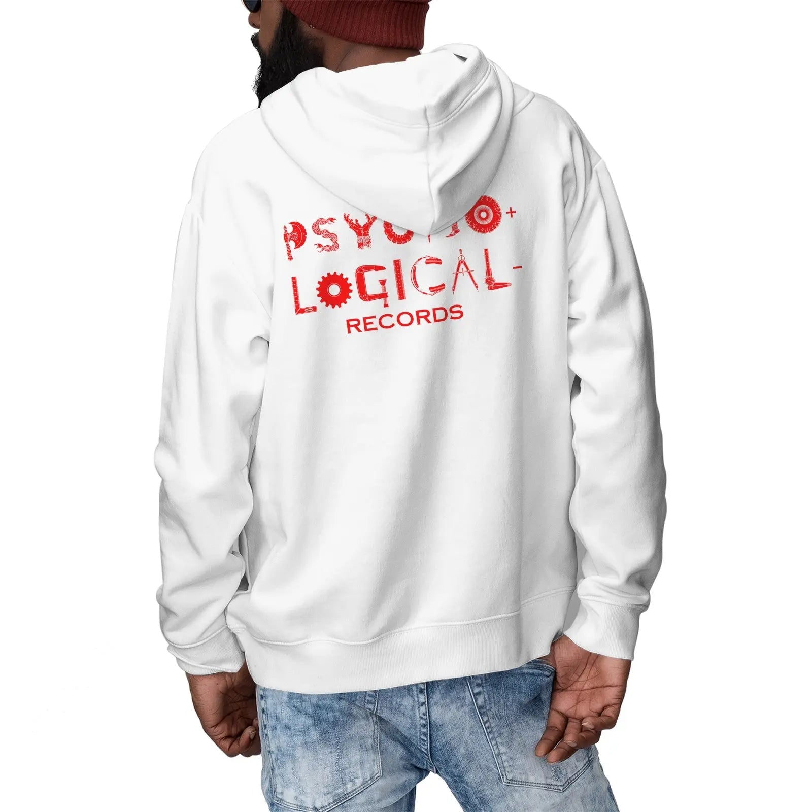 Necro - Red Death Metal Logo / PLR OG Logo - Men's Ultra Soft Zip Hoodie - NECRO SUPER STORE