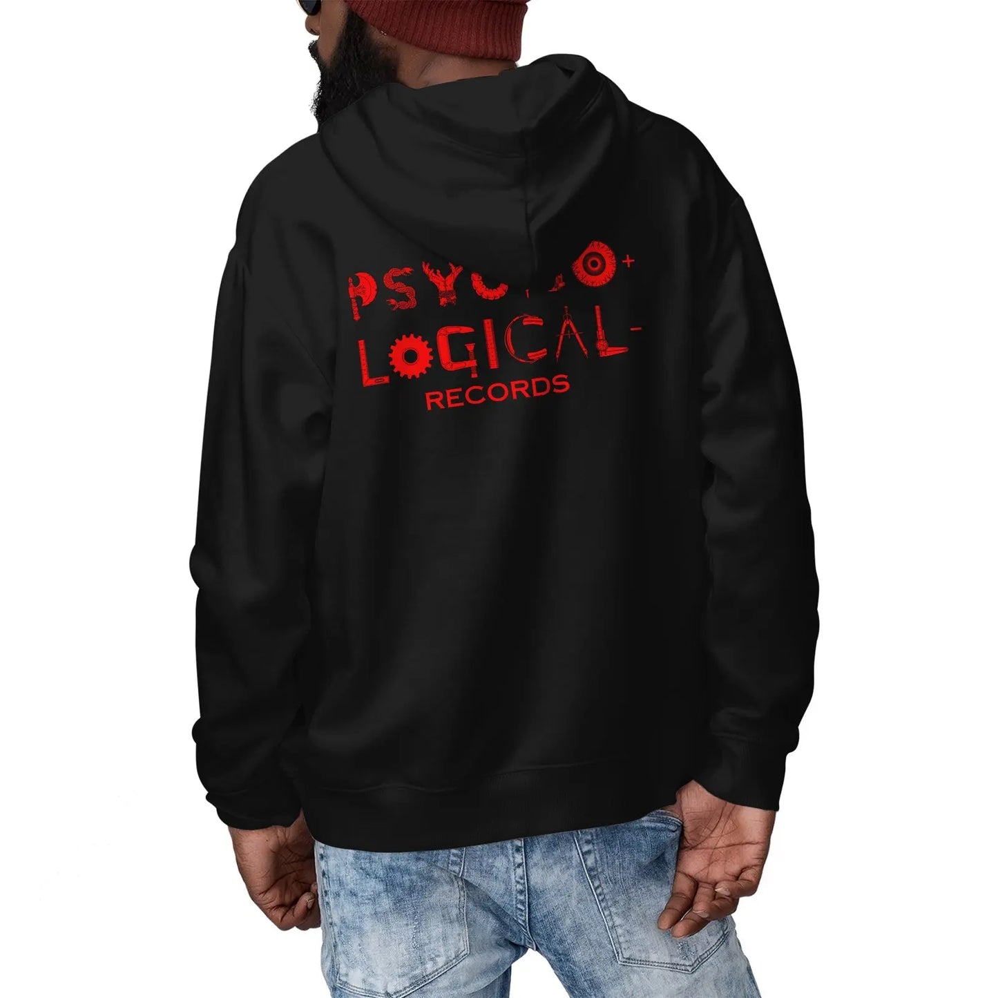 Necro - Red Death Metal Logo / PLR OG Logo - Men's Ultra Soft Zip Hoodie - NECRO SUPER STORE