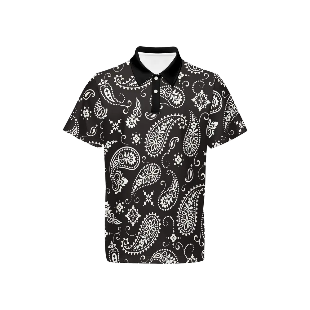 Necro - Black Bandana - Men's Classic Polo Shirt NECRO SUPER STORE